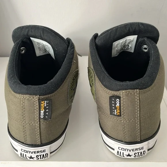 Men’s Chuck Taylor Olive Green Converse High Top Shoes - Picture 2 of 8